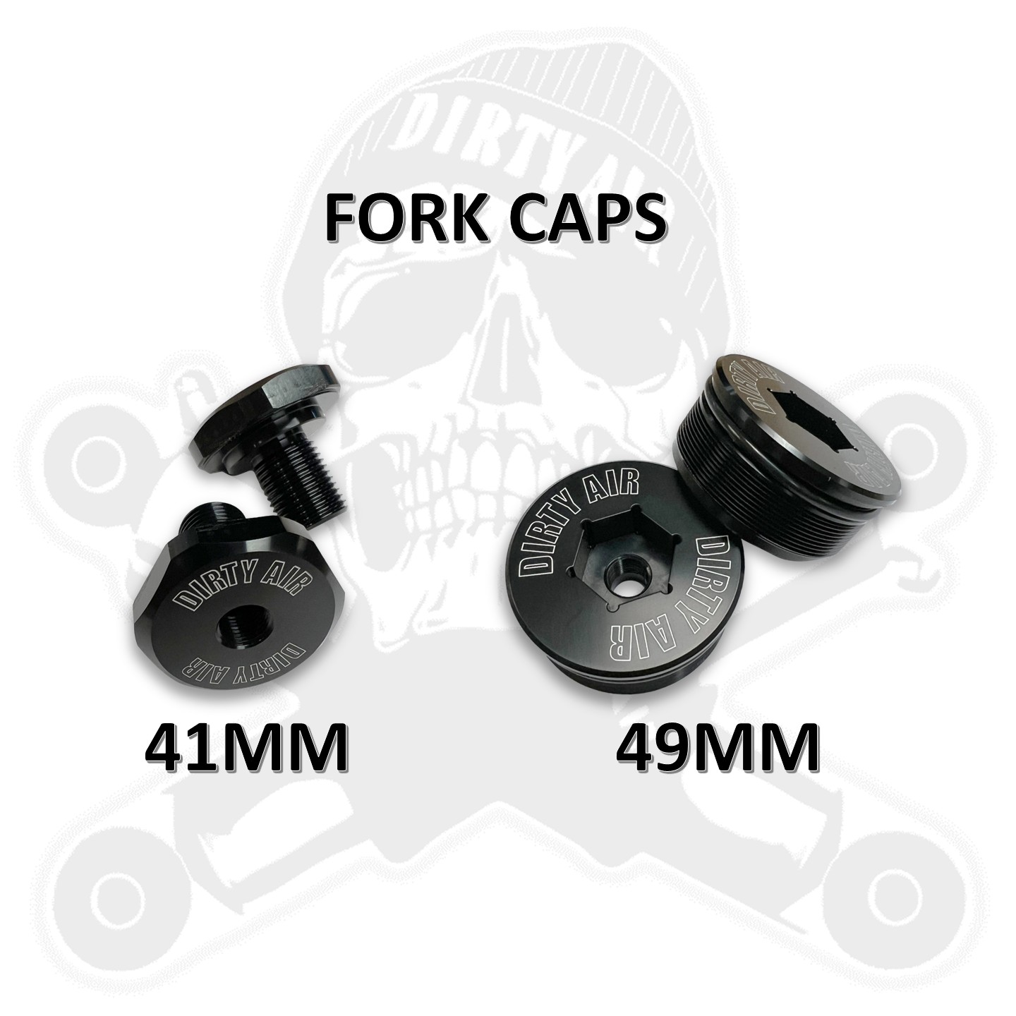 Dirty Air Front Fork Caps - 41mm or 49mm PAIR